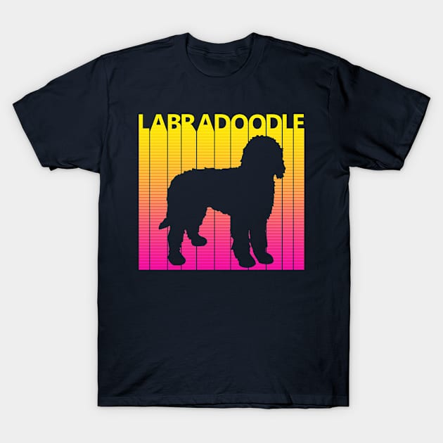 Funny Labradoodle Dog Retro 1980s Gift T-Shirt by GWENT